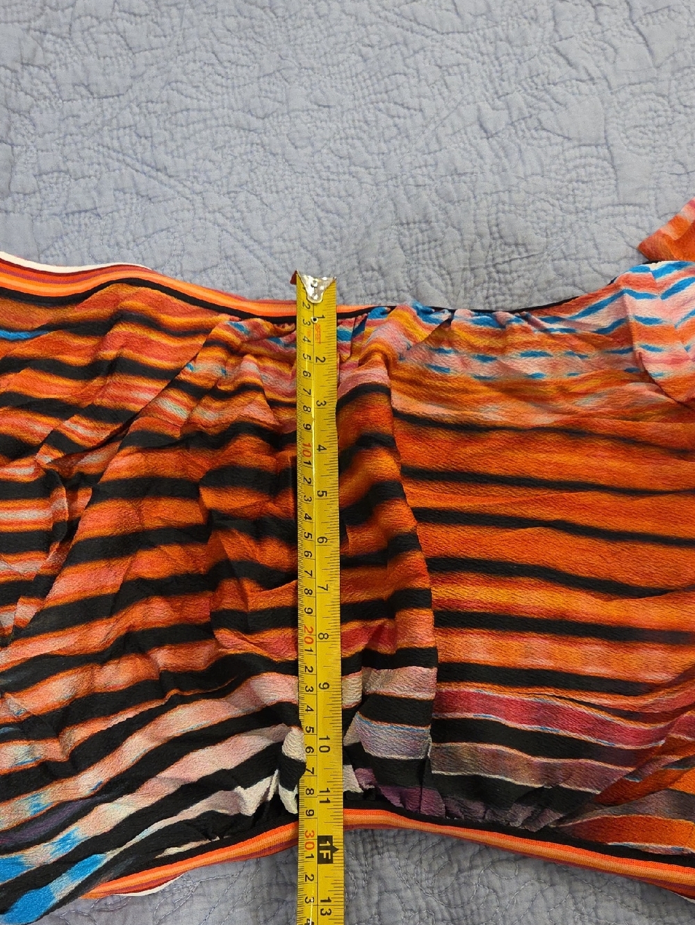 Tracy Reese Silk Multicolor Striped Women’s Dress Vibrant Orange & Blue Size 4! - Picture 9 of 10
